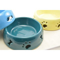 high quality and special shape with different color ceramic pet bowl